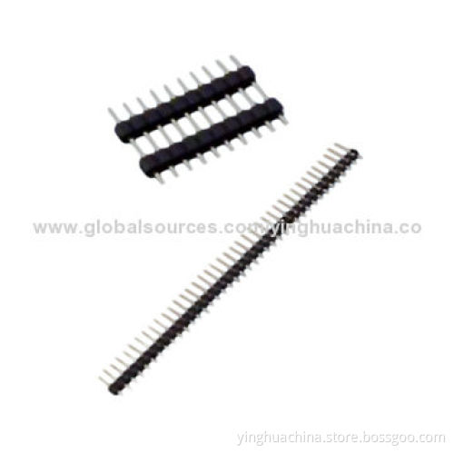 Pin Headers, 2.0mm Pitch Single Row/Dual-insulator Straight/Right Angle/SMT, H2.0mm, Connector 6100
